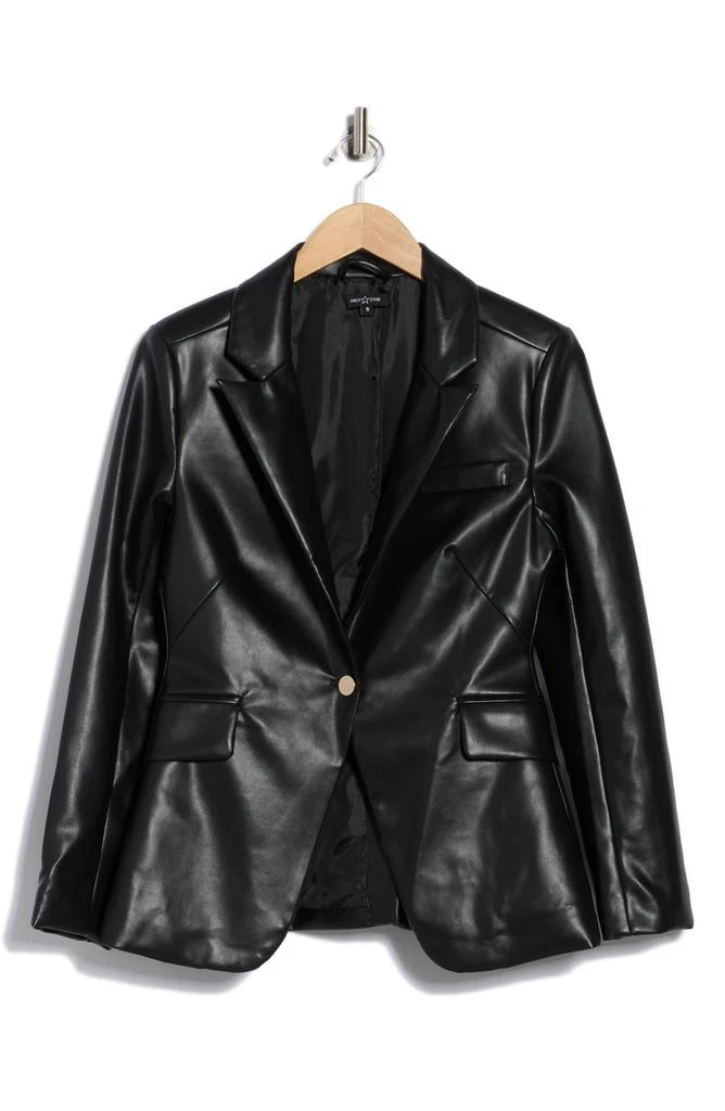 AREA Ana Faux Leather Blazer 3