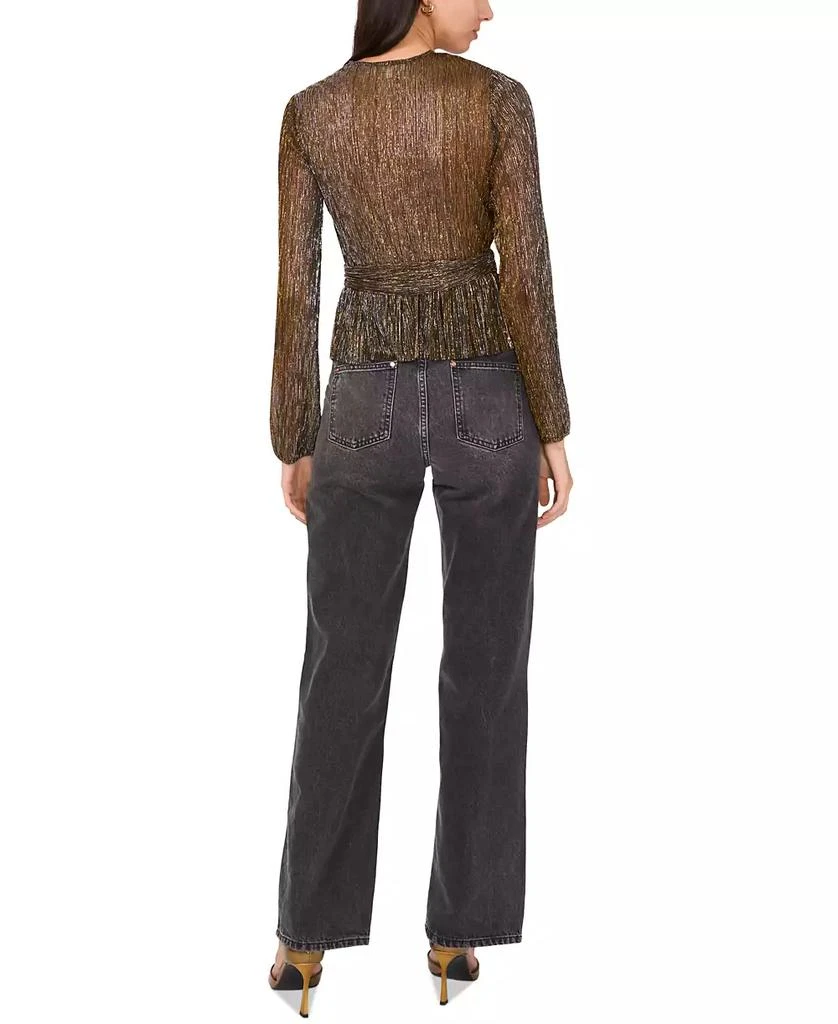 Parker Women's Olivia Metallic-Stripe V-Neck Peplum Top 4