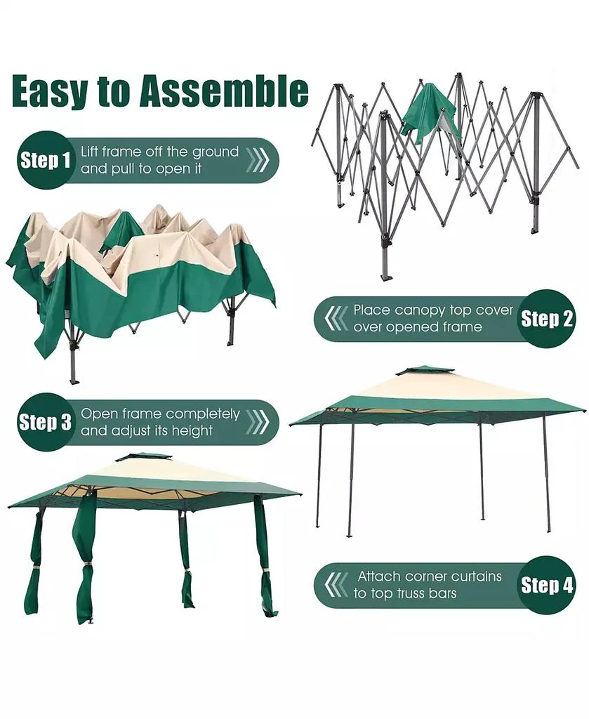 Costway 13'x13' Gazebo Canopy Shelter Awning Tent Patio Garden 6