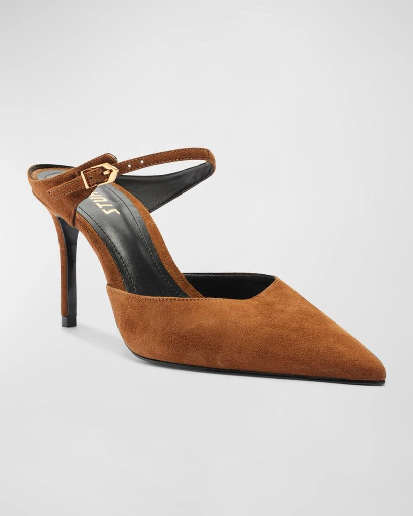Schutz Laura Suede Buckle Mule Pumps 2