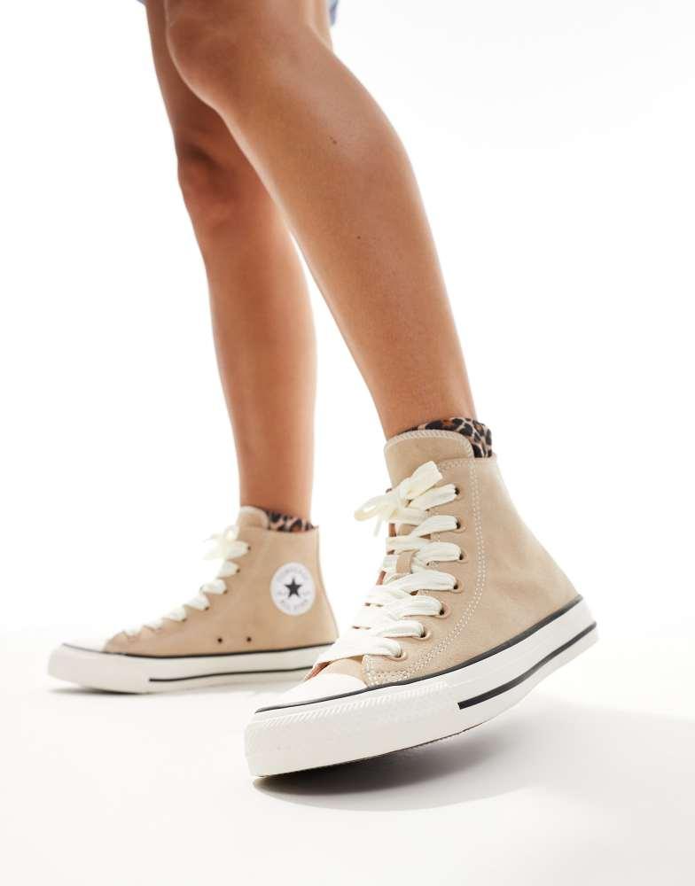 Converse Chuck Taylor All Star Hi trainers in beige suede BEIGE UK 4.5