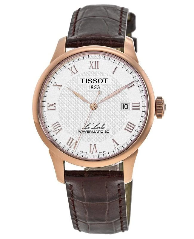 Tissot Tissot Le Locle Powermatic 80 Silver Dial Brown Leather Strap Men's Watch T006.407.36.033.00 1