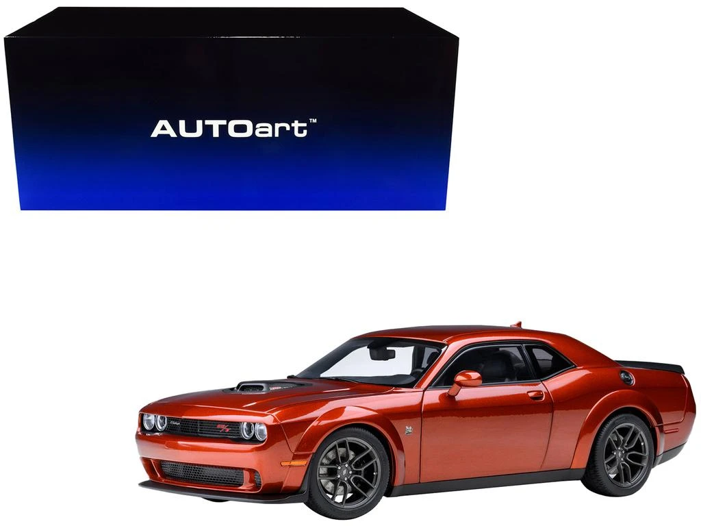 Diecast Model Autoart 2022 Dodge Challenger R/T Scat Pack Widebody Sinamon Stick Orange 1/18 Model Car by Autoart 1