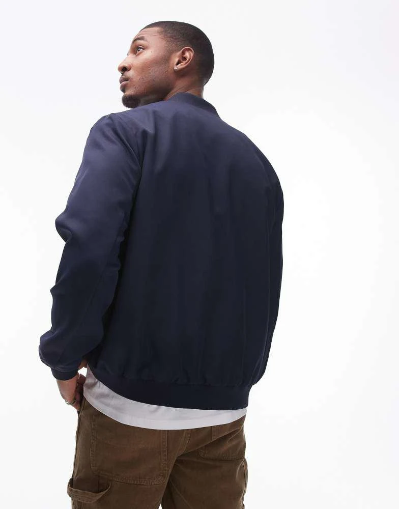 Topman Topman lightweight bomber jacket in navy 2