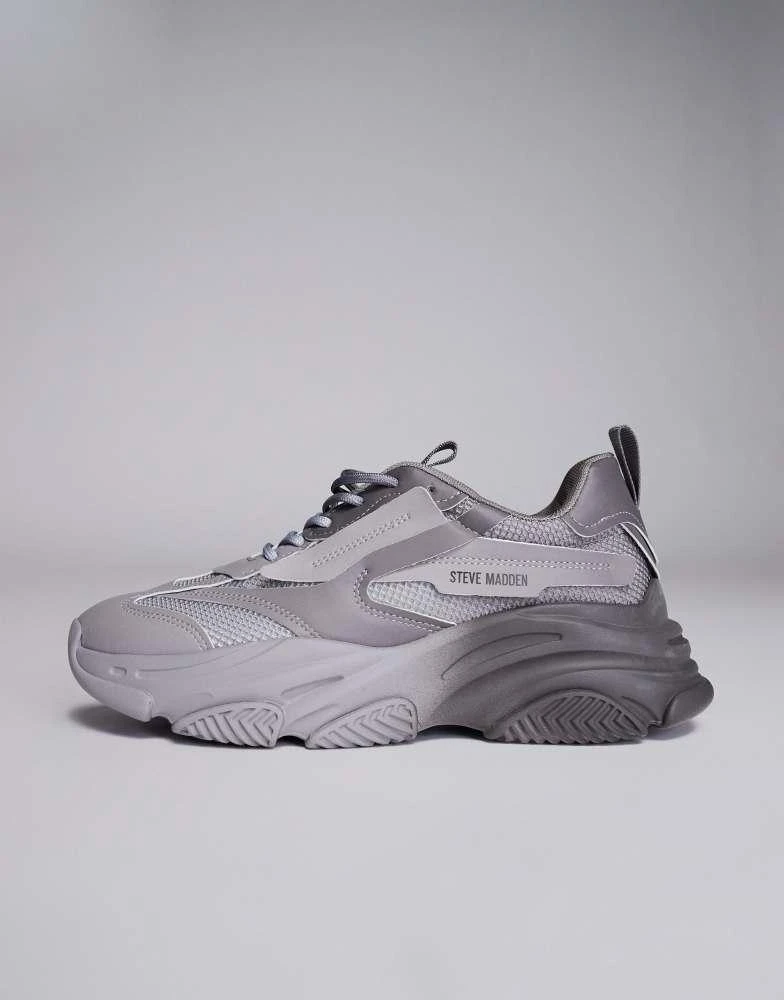 Steve Madden Steve Madden Possess-O chunky trainers in grey fade 2