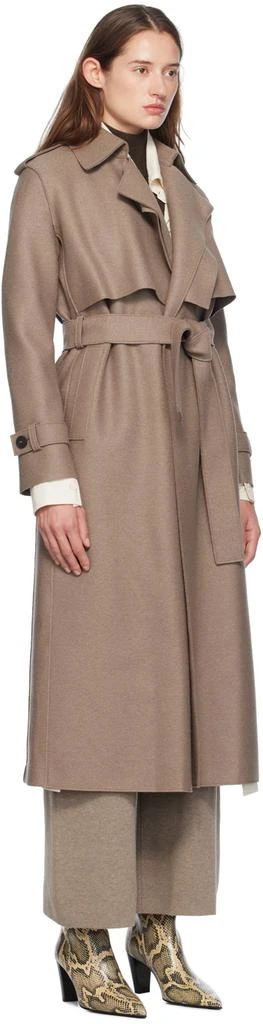 Harris Wharf London Beige Pressed Wool Trench Coat 2