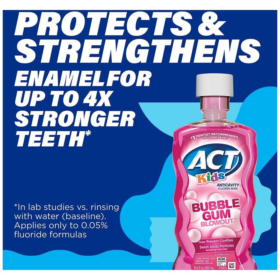 ACT Kids Anticavity Fluoride Mouthwash Bubble Gum Blowout 4