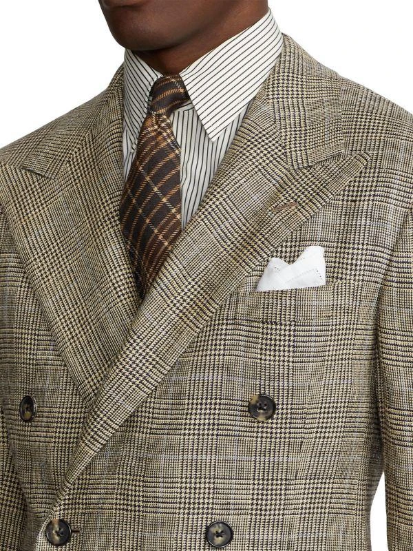 Ralph Lauren Silk-Linen Glen Plaid Double-Breasted Suit 4