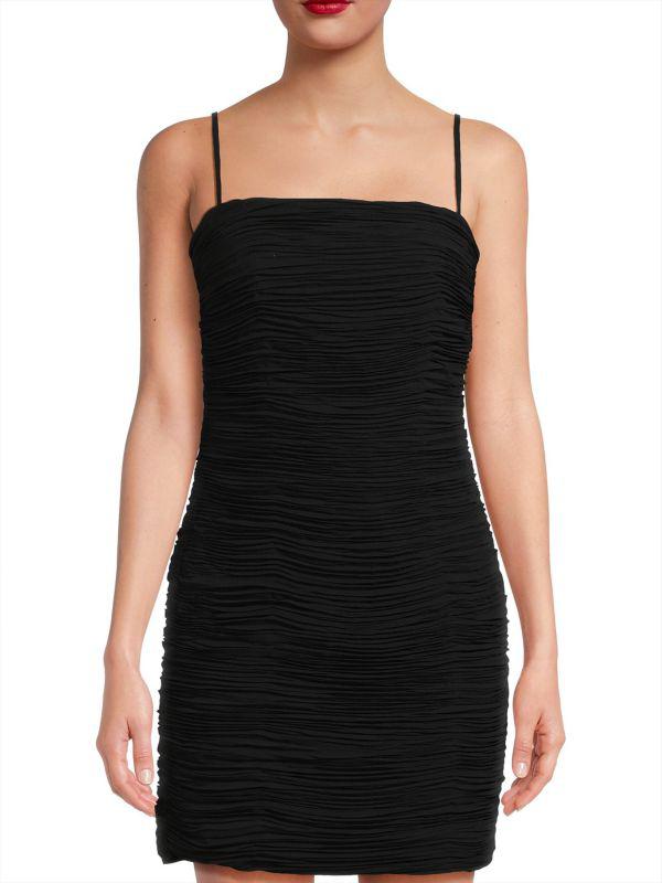 UNGARO Elettra Plisse Sleeveless Minidress