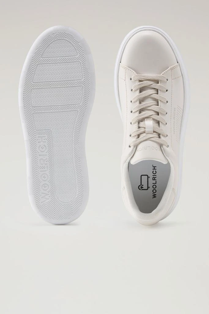 WO-FOOTWEAR Chunky Court Sneakers in Leather with Micro-Perforations - Women - Beige 4