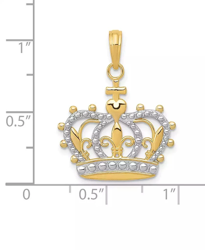 Macy
s Sovereign Crown Charm Pendant in 14k Gold 
White Rhodium Plated 4