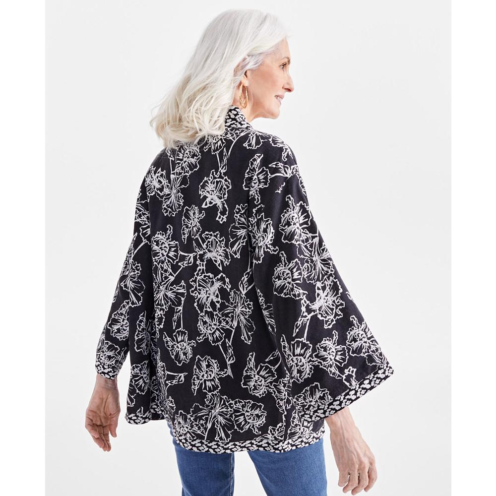 Style & Co Petite Linen-Blend Reversible Kimono, Created for Macy's