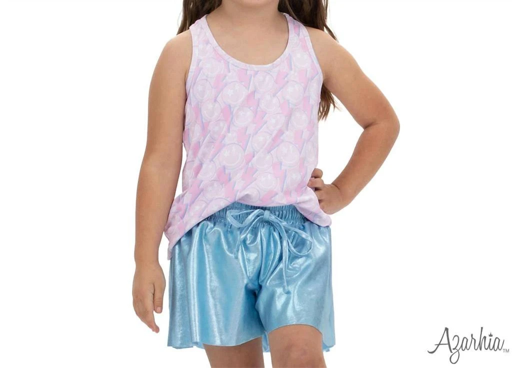 Azarhia Girls Smiley Spark Tank Top In Pink