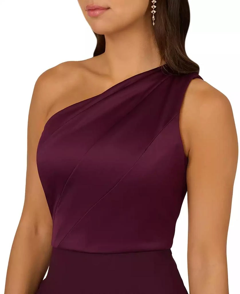 Adrianna Papell Petite One-Shoulder Satin Gown 5