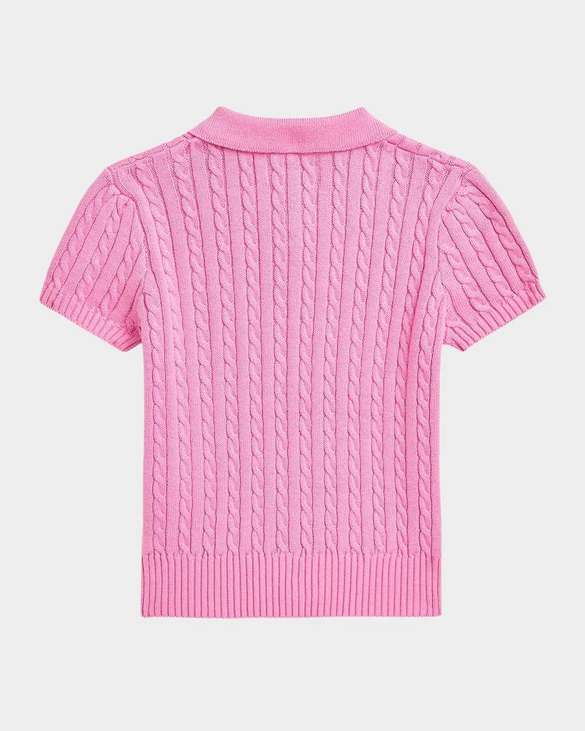 Ralph Lauren Girl's Mini Cable Knit Polo Shirt, Size 2-6X 2