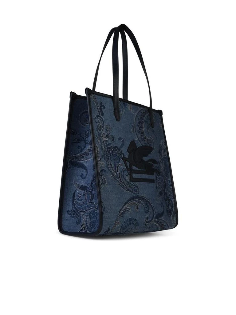 ETRO Etro 'Shopping Love Trotte' Blue 'Jacquard' Bag 2