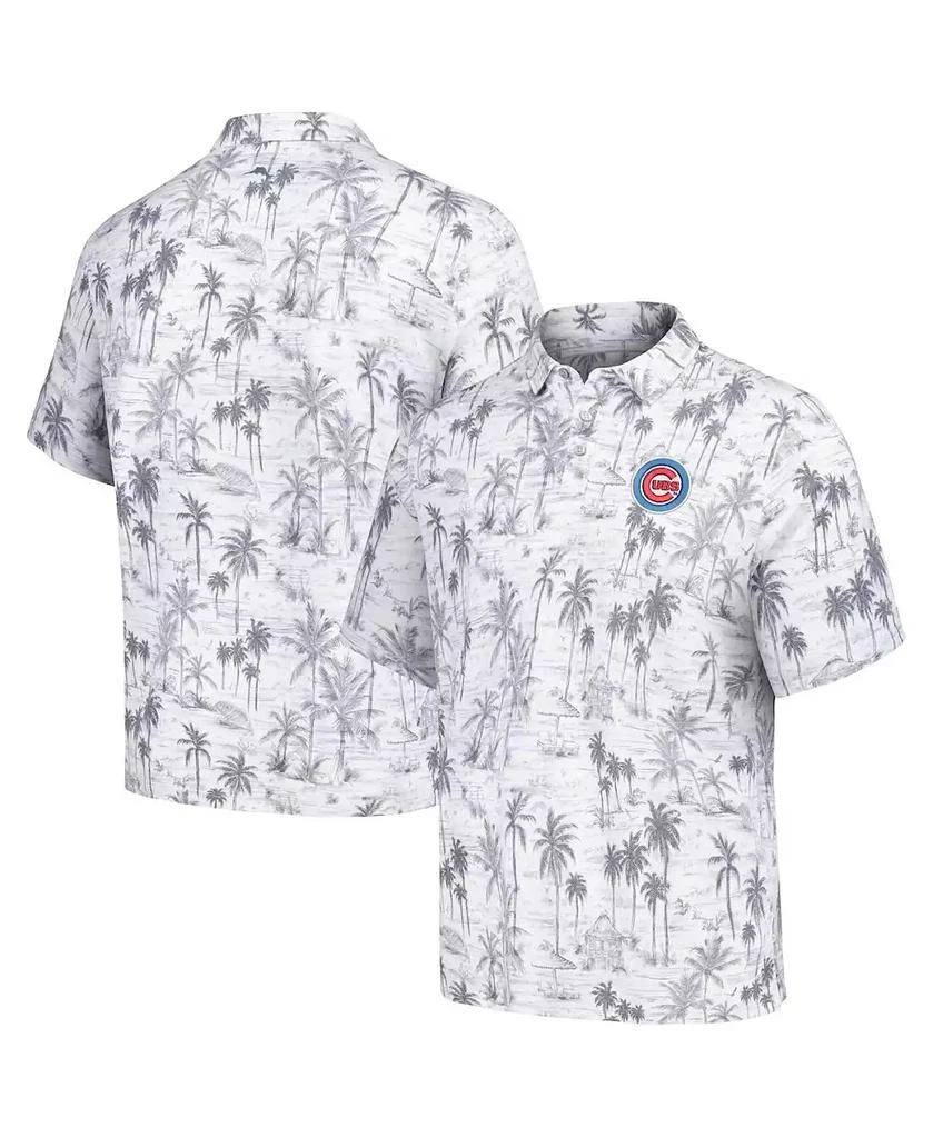 Tommy Bahama Men's Gray Chicago Cubs Sport Cabana Shores IslandZone Tri-Blend Polo 1