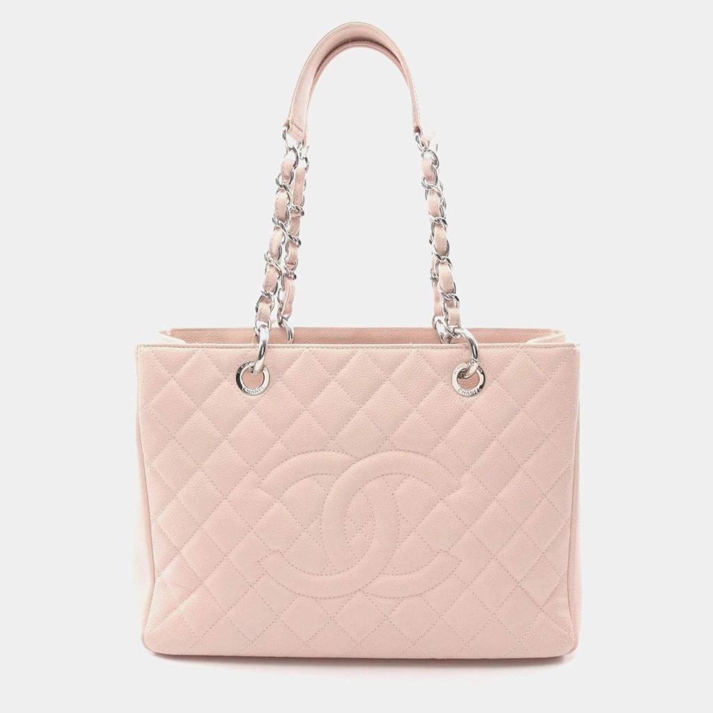 Chanel Chanel Grand GST Pink Grained Calfskin Leather Matelassé Tote