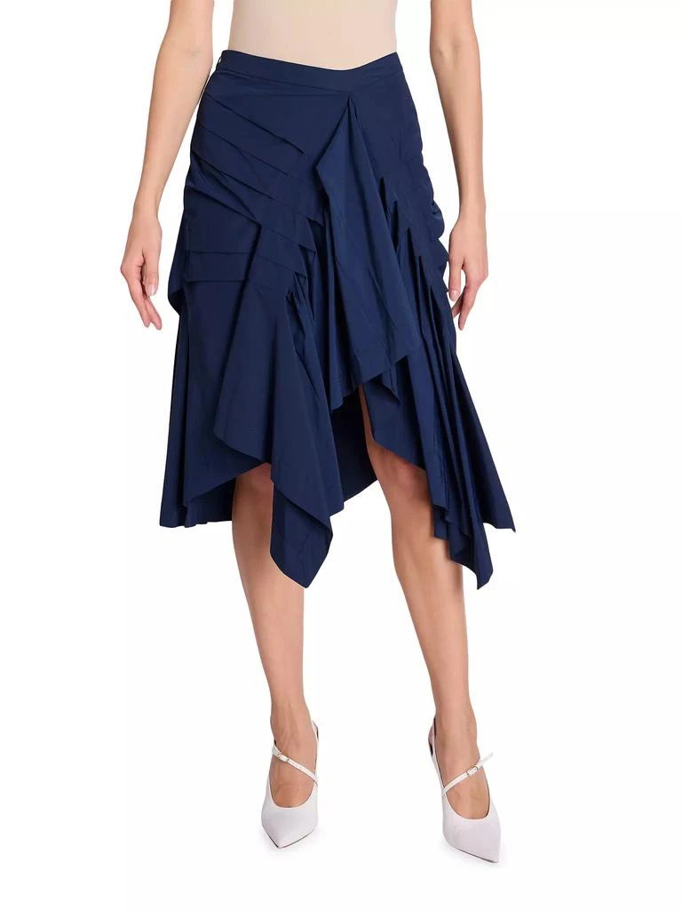 Dries Van Noten Shy Draped Cotton-Blend Midi-Skirt 3