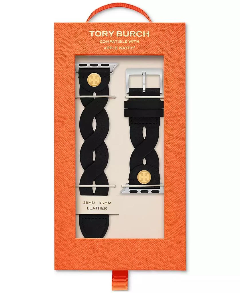 Tory Burch Women's Black Braided Leather Band for Apple Watch® 38-45mm 3
