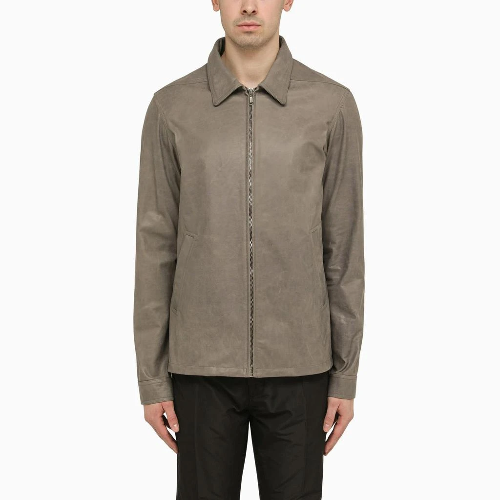 Rick Owens Grey Leather Shirt 1