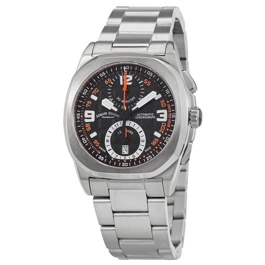 Armand Nicolet JH9 Chronograph Automatic Black Dial Men's Watch A668HAA-NO-MA4680A