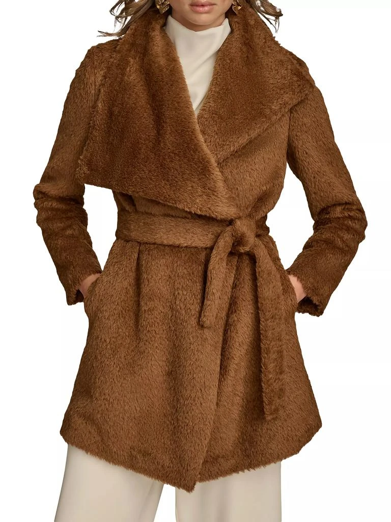 Donna Karan Wool-Blend Belted Wrap Coat 1