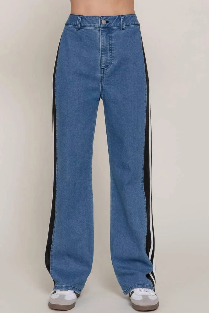 Active Basic Active Basic - Side Stripe Straight Fit Denim Pants