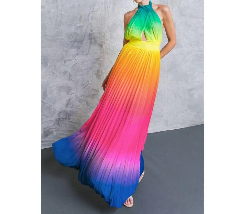 FLYING TOMATO Flying Tomato - Over The Rainbow Ombre Maxi Dress 2
