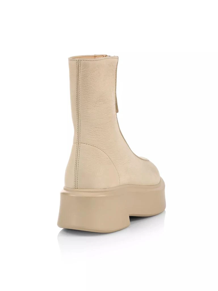 The Row Leather Zip Platform Booties 3