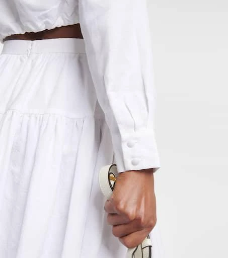 Adriana Degreas Knot-detail linen blend crop top 5