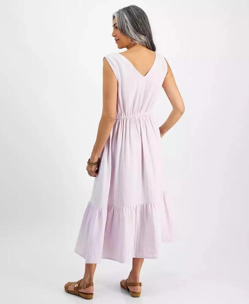 Style & Co Women's Cotton Gauze V-Neck Midi Dress, Created for Macy's 2