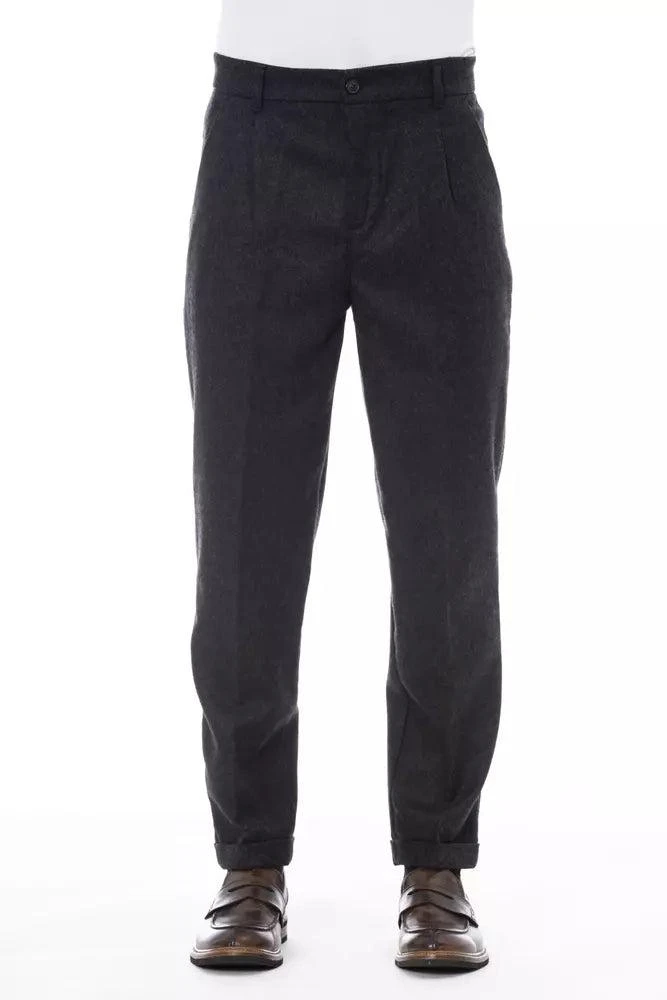 ALPHA STUDIO Alpha studio Gray Wool Jeans & Pant 1