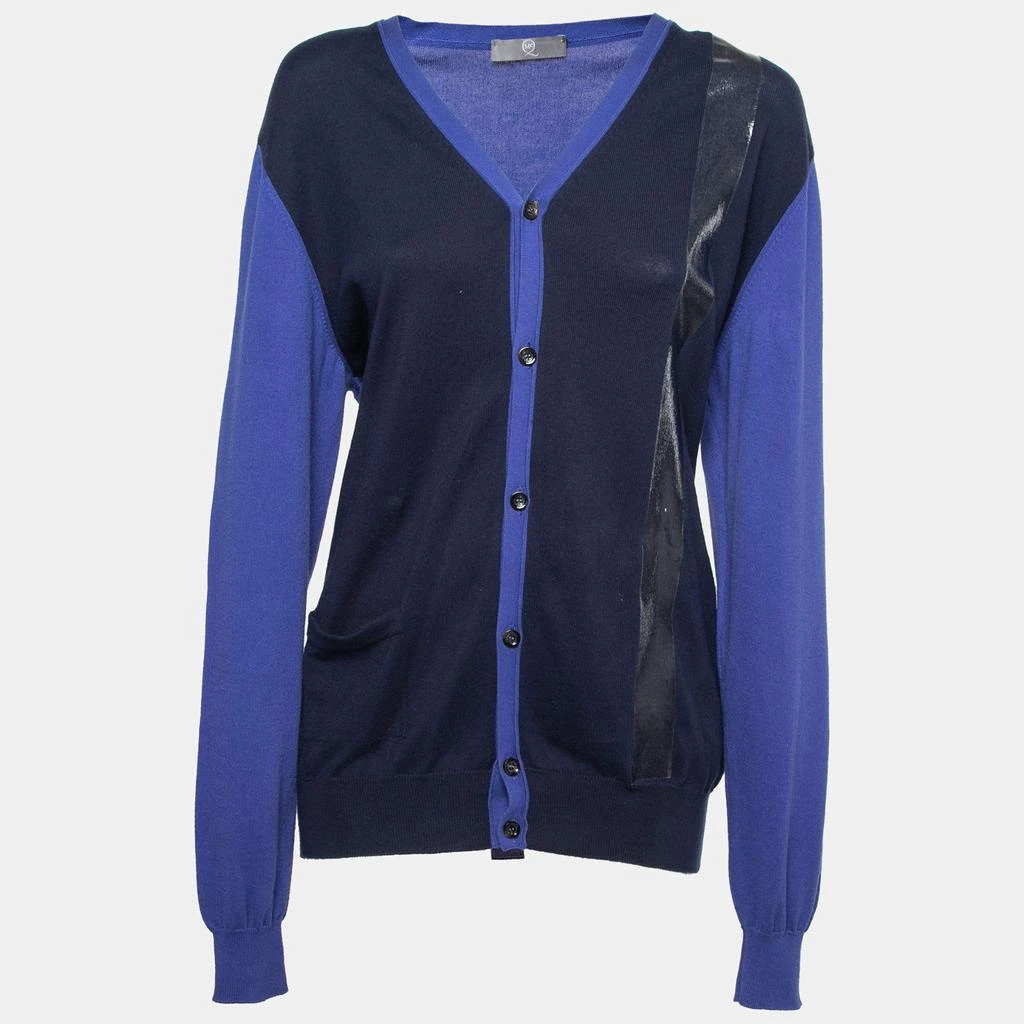 Alexander McQueen McQ by Alexander McQueen Blue Knit Button Front Long Sleeve Cardigan L 1