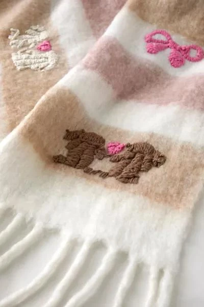 Urban Outfitters Noelle Embroidered Throw Blanket 3