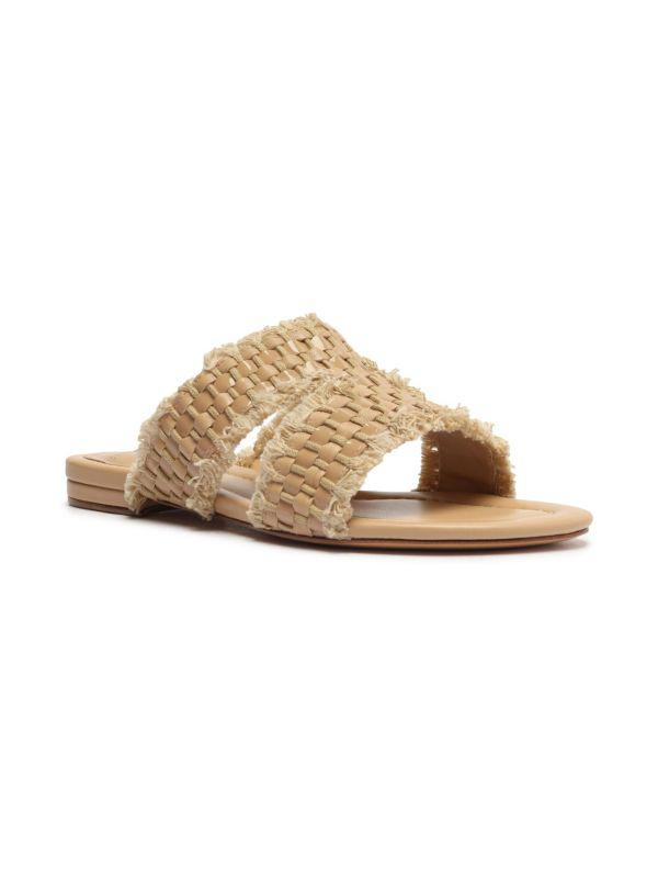 Alexandre Birman Kate Woven Leather Flat Sandals