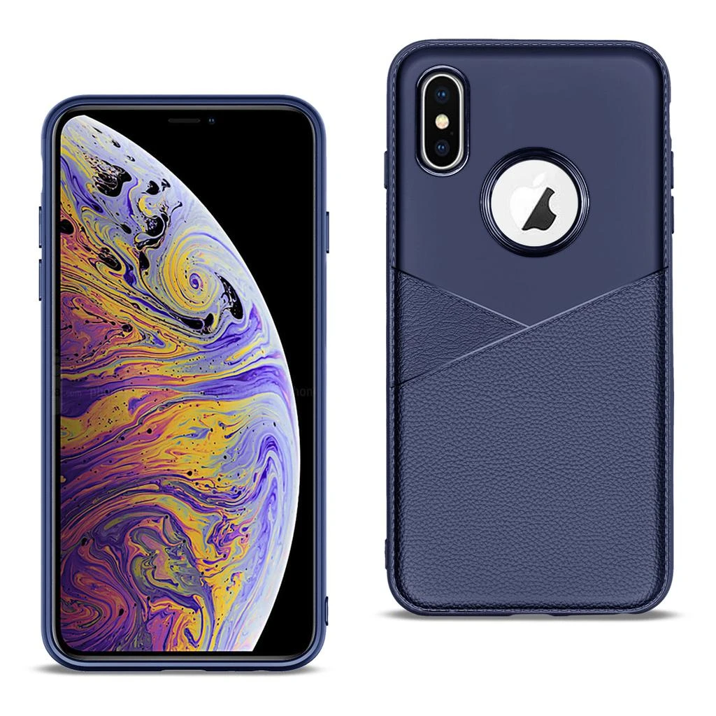 Reikowireless Apple Iphone Xs Max Tpu Leather Feel Case Leather Fit Flexible Slim Premium Case In Blue
