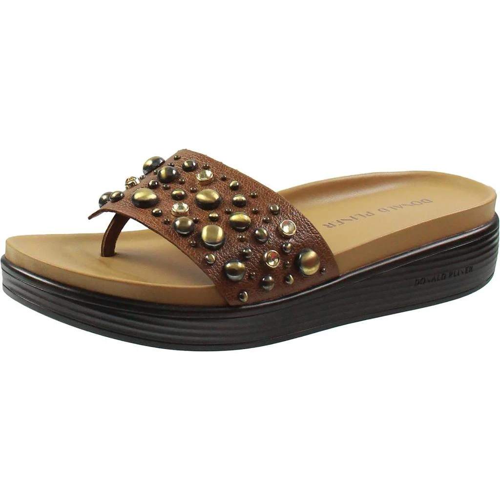 Donald J Pliner Fifi Womens Studded Leather Thong Sandals 1