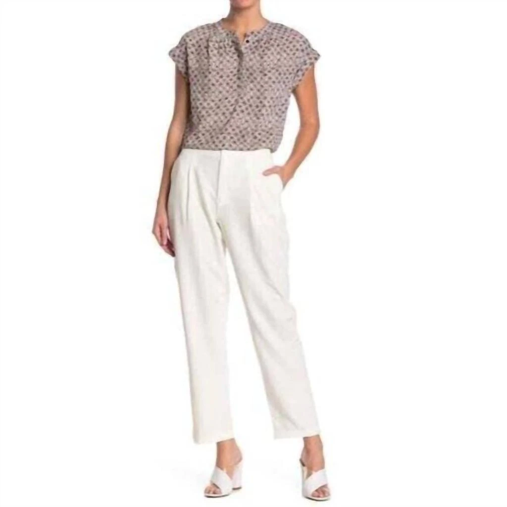H Halston H Halston - Pleated Self Tab Ankle Crop Pants 1