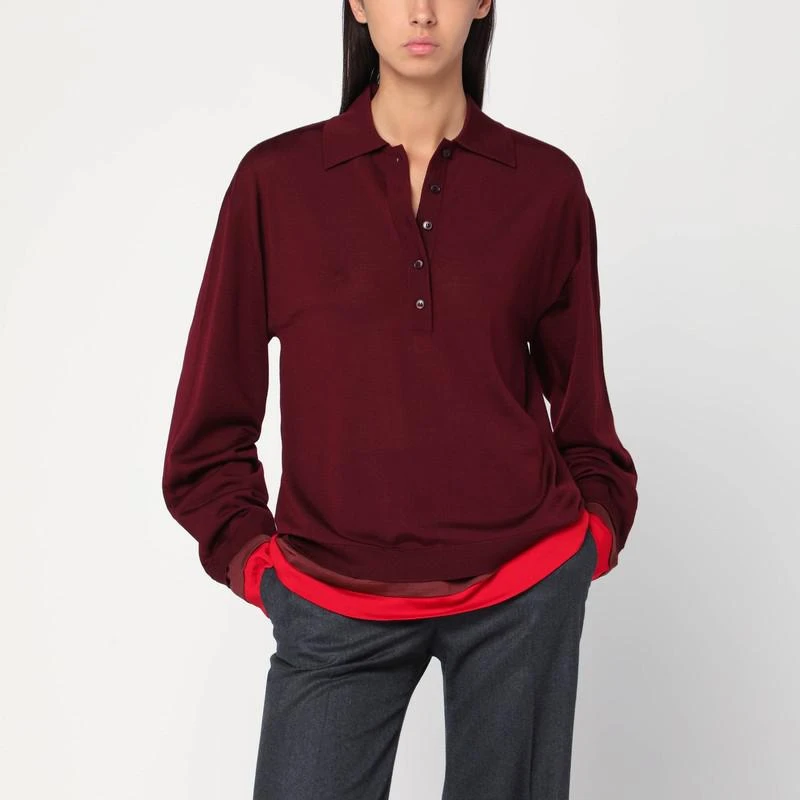 Stella McCartney Layered Bordeaux wool polo 1