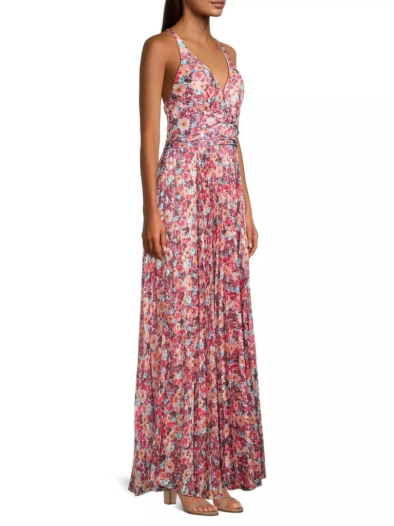 Laundry by Shelli Segal Pleated Floral Maxi Dress 4