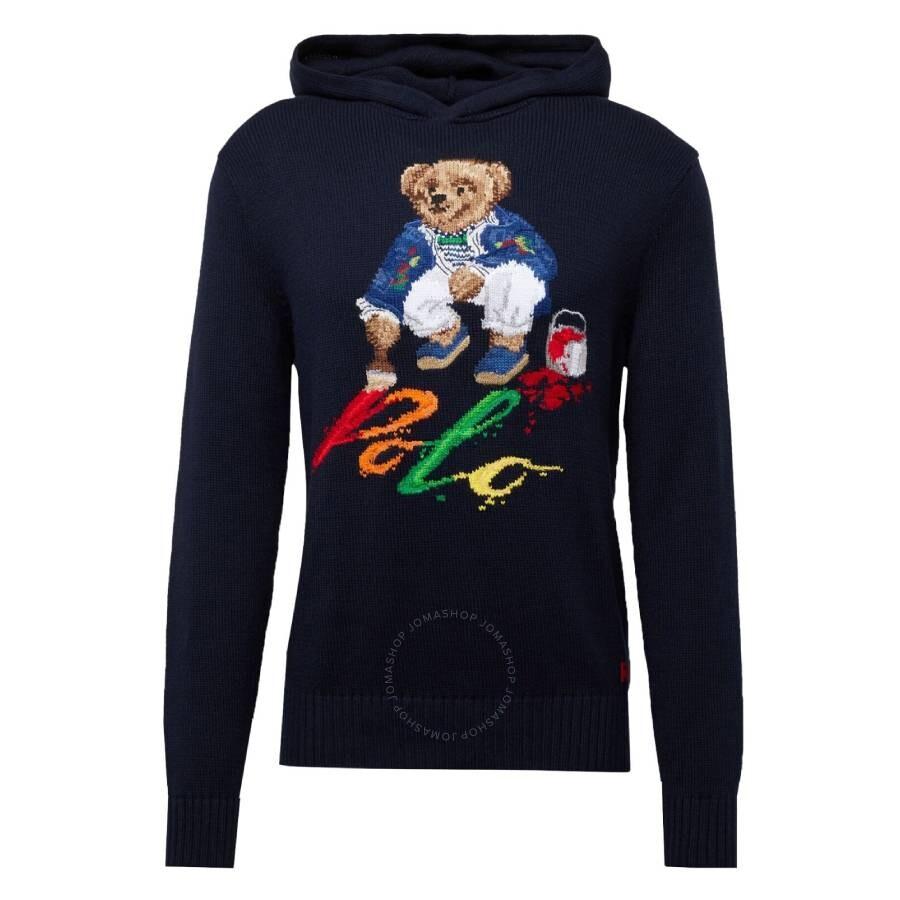 Ralph Lauren Polo Bear Intarsia Hooded Sweater