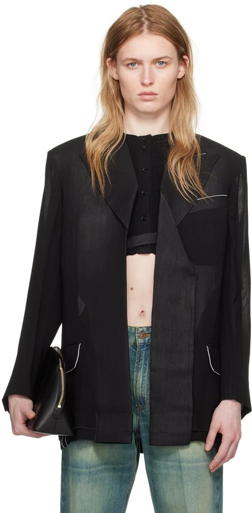 Victoria Beckham Black Fold Detail Blazer 1
