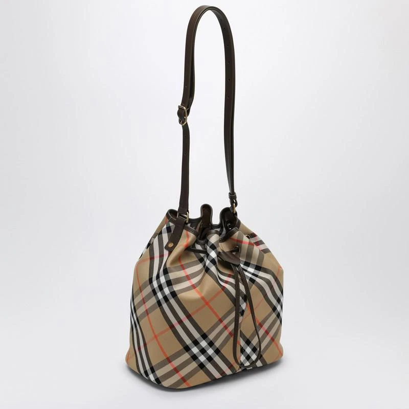 Burberry Medium beige bucket bag with Check pattern 3