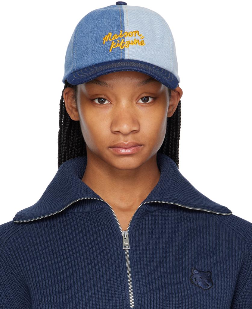 帽子 Maison Kitsune - Blue Maison Kitsune Blue Denim 6P Cap - Hats - Compare Prices