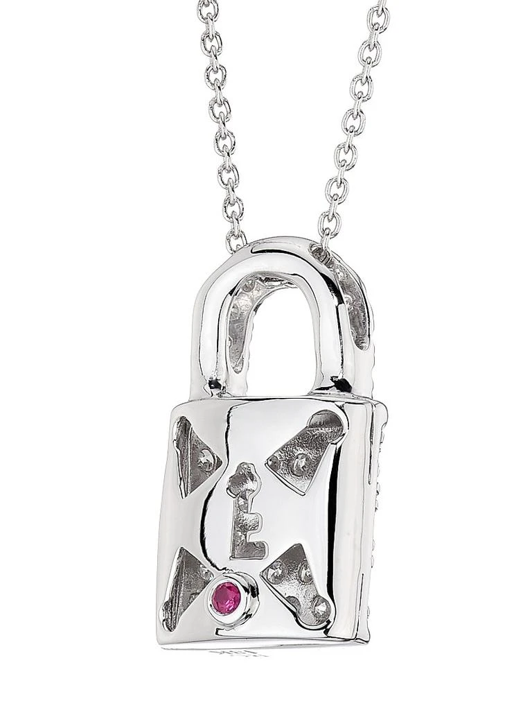 Roberto Coin Tiny Treasures Lock 18K White Gold, Ruby 
0.45 TCW Diamond Necklace 4