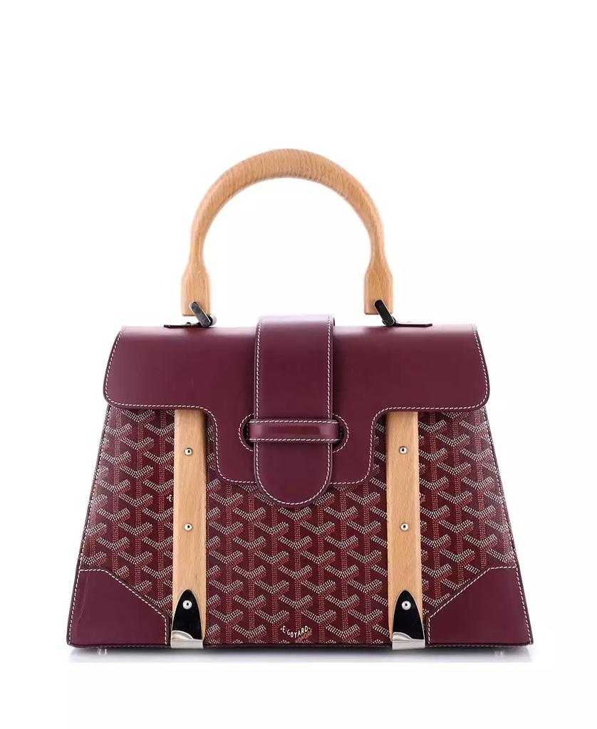 Pre-Owned Goyard MM Saigon Top Handle Bag Coated Canvas with Leather