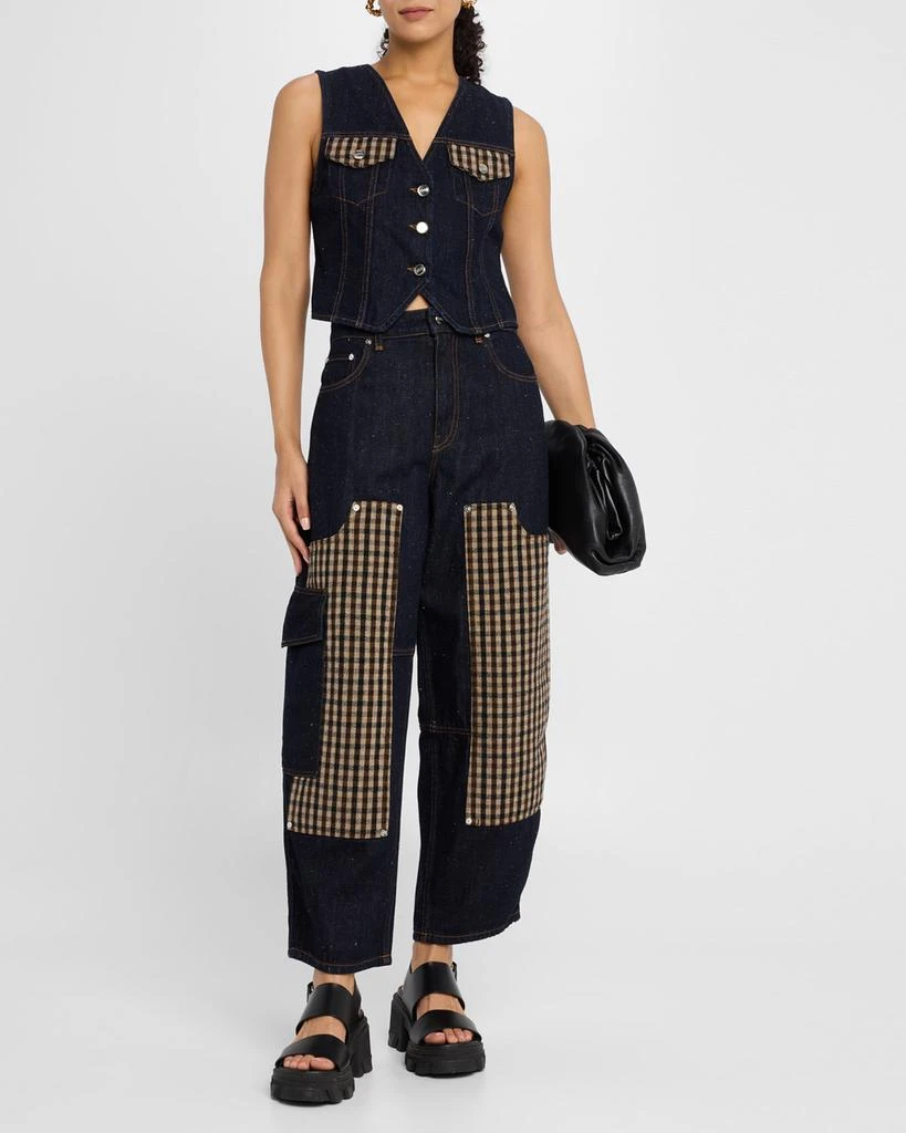 Ganni Denim Patchwork Utility Vest 2