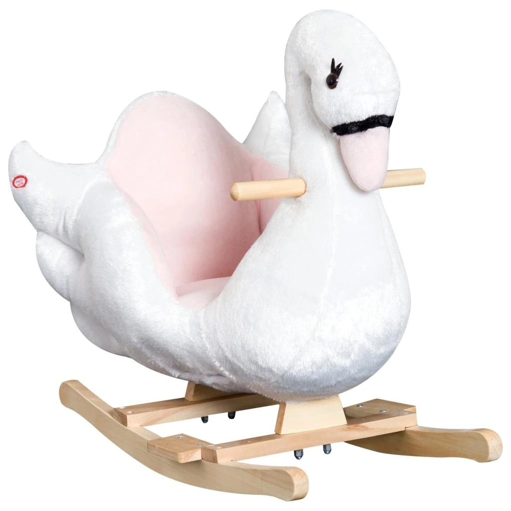 BreeBe Plush Swan Rocking Toy with Music for Toddlers