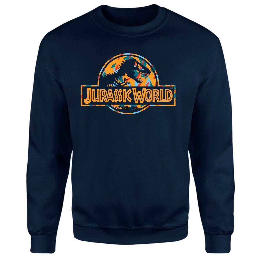 Jurassic Park Jurassic Park Logo Tropical Sweatshirt - Navy